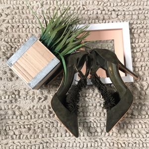 Suede Olive Green Fridge Pump